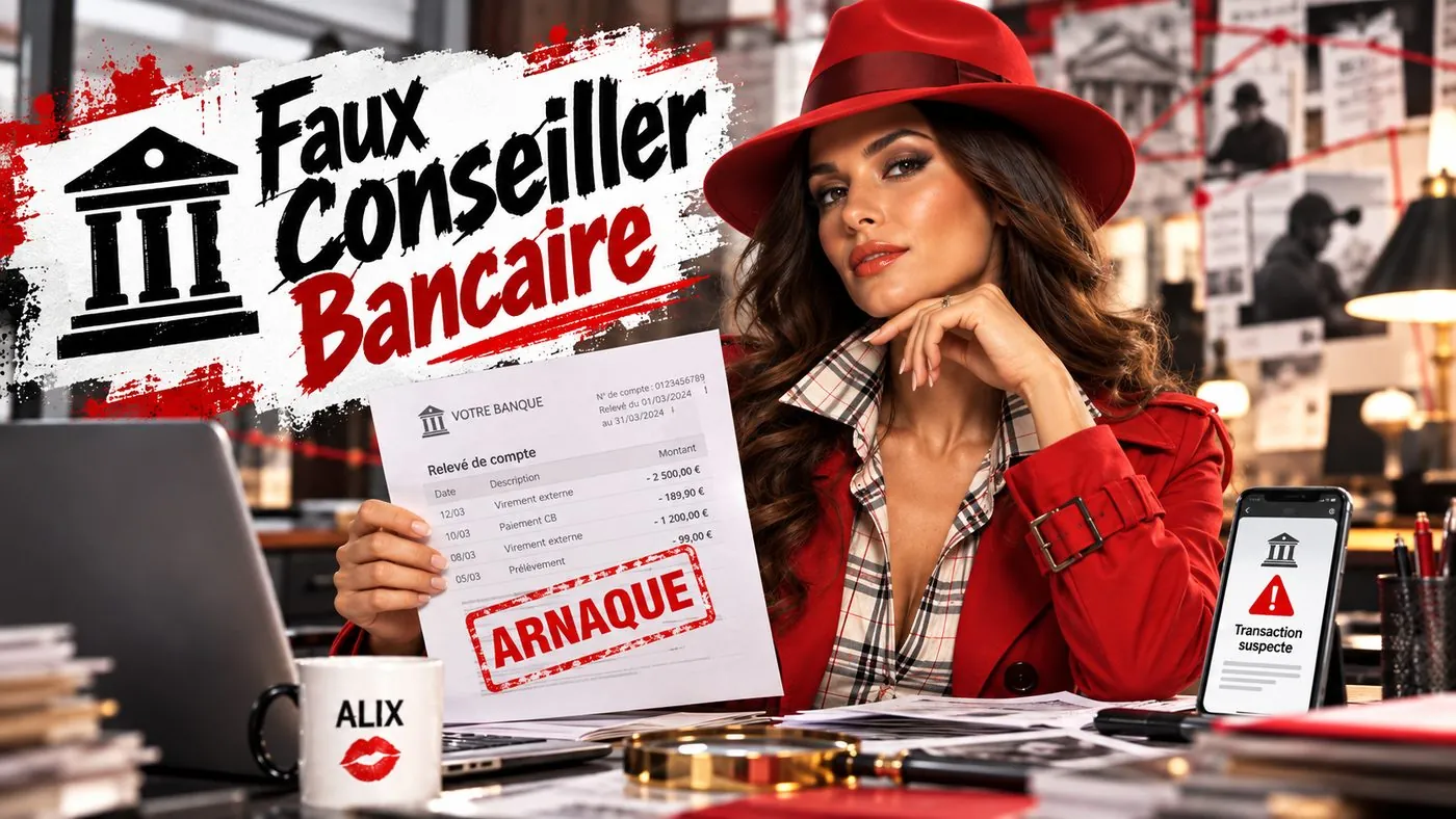 Alix présente un faux relevé : faux conseiller bancaire